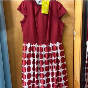 Chic Red Polka Dot Formal Dress